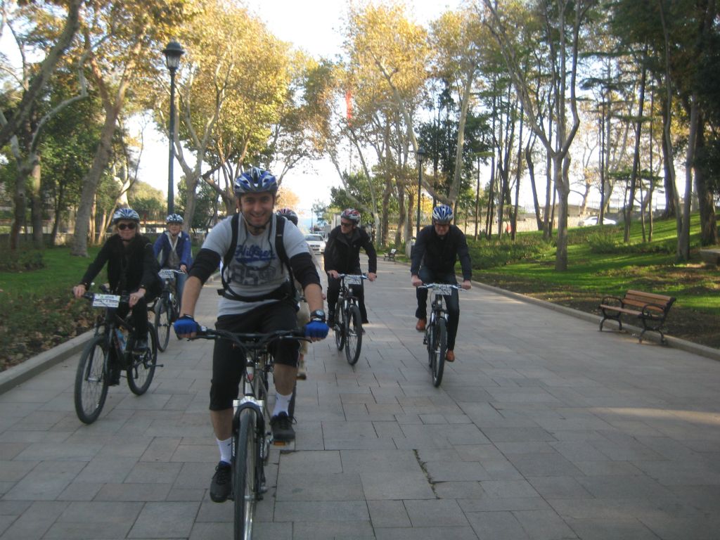 Riding in Gulhane Park - Old City Bike Tour